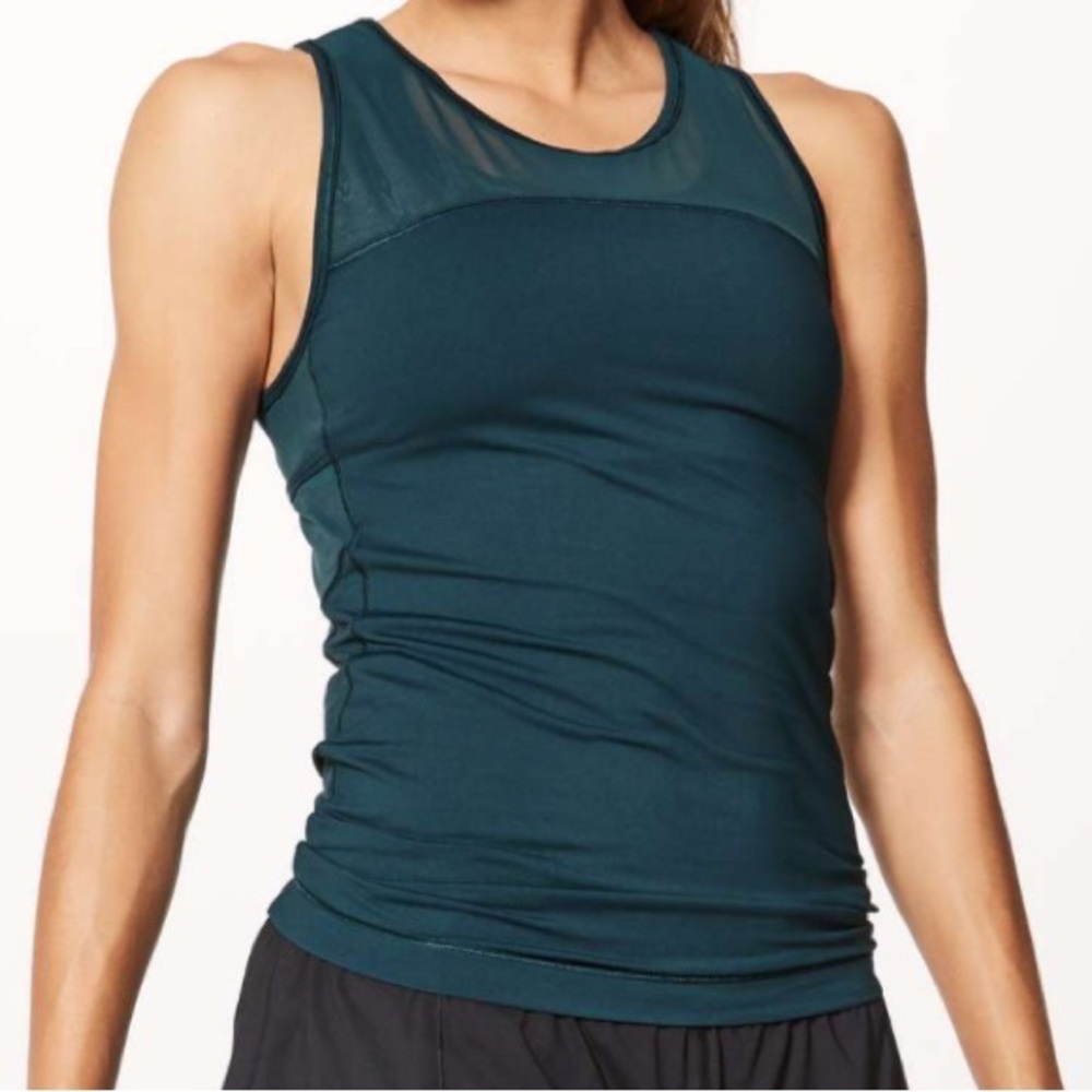 Lululemon Home Stretch Tank Submarine Teal Luxtreme Mesh 2 Small
